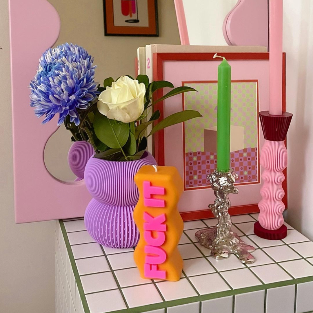 FUCK IT CANDLE - ORANGE & PINK