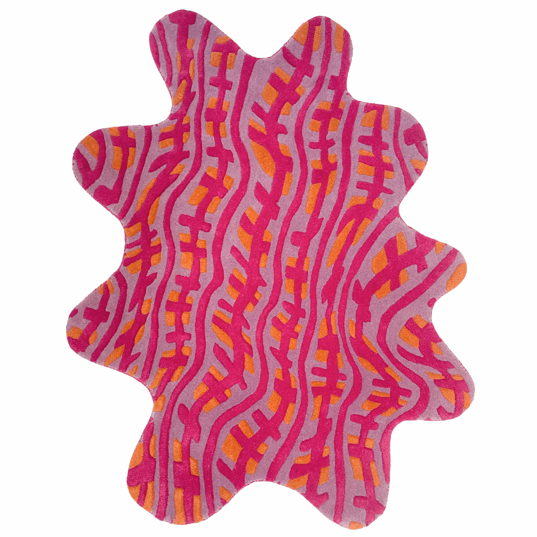 THE WAVEY RUG - LILAC, PINK & ORANGE