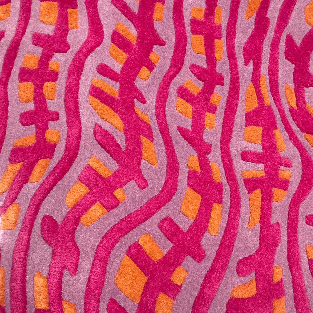 THE WAVEY RUG - LILAC, PINK & ORANGE