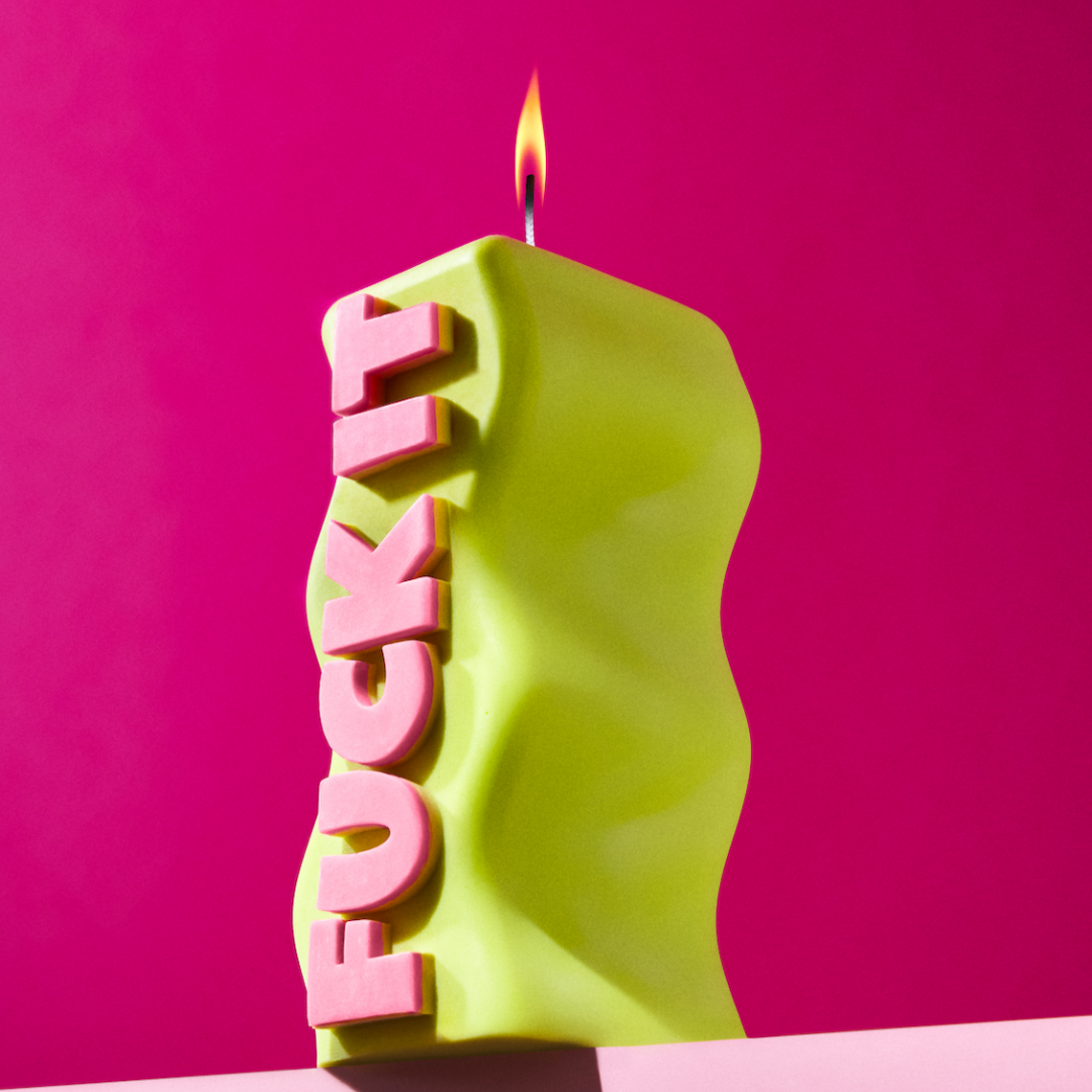 FUCK IT CANDLE - GREEN & PINK