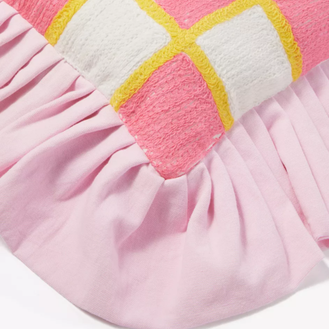 *SAMPLE* EMBROIDERY CUSHION COVER - PALE PINK