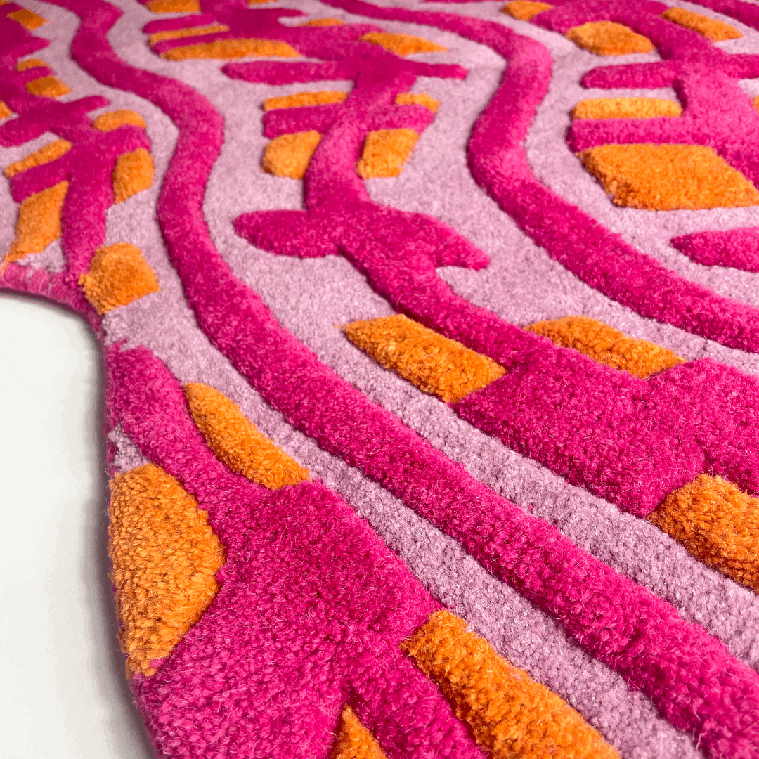 THE WAVEY RUG - LILAC, PINK & ORANGE