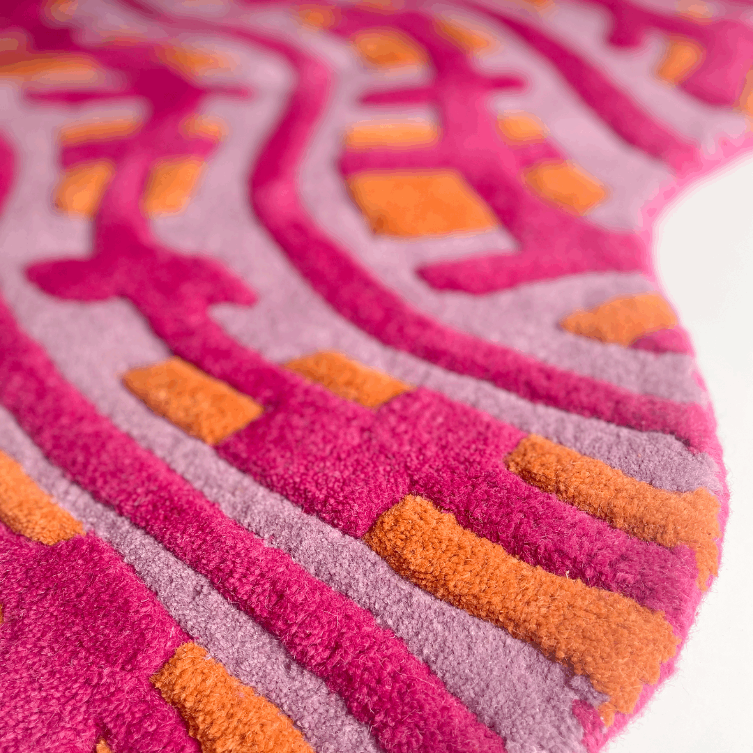 THE WAVEY RUG - LILAC, PINK & ORANGE