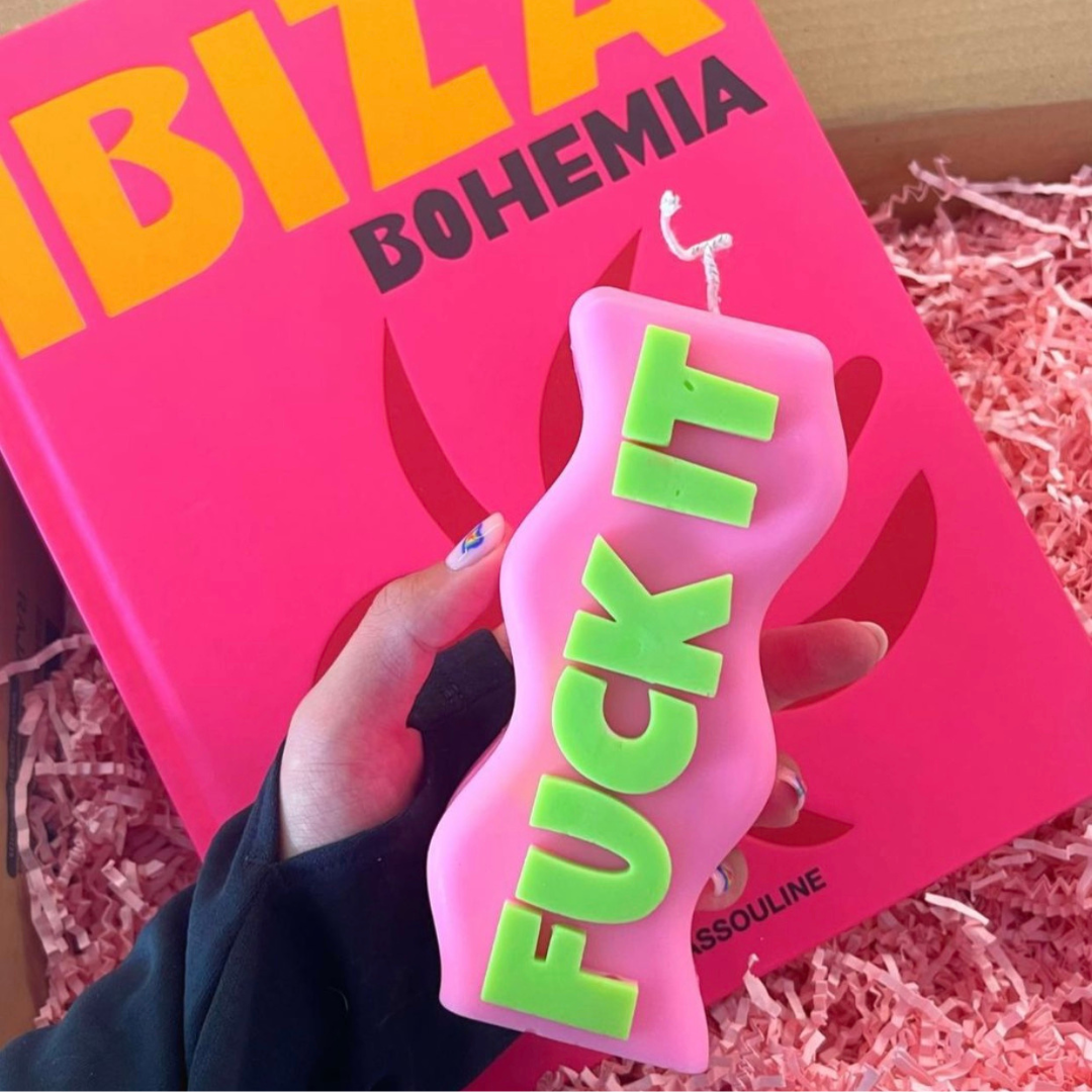 FUCK IT CANDLE - PINK & GREEN