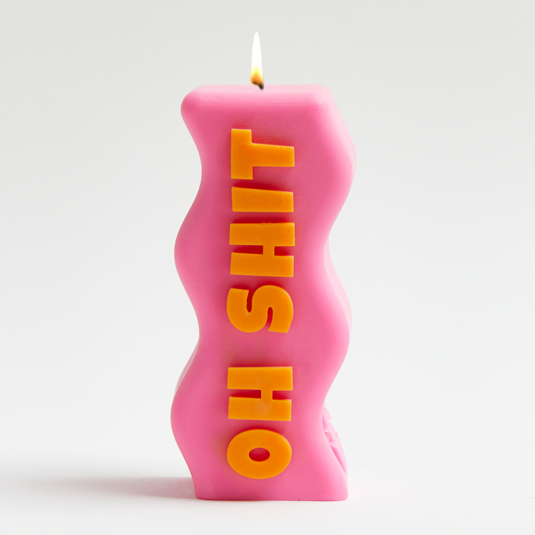 OH SHIT CANDLE - PINK & ORANGE