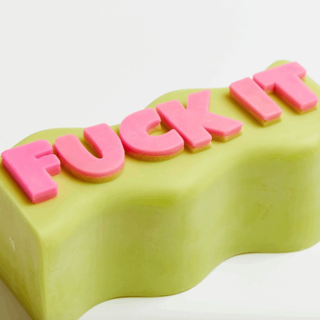 "FUCK IT" CANDLE - GREEN & PINK