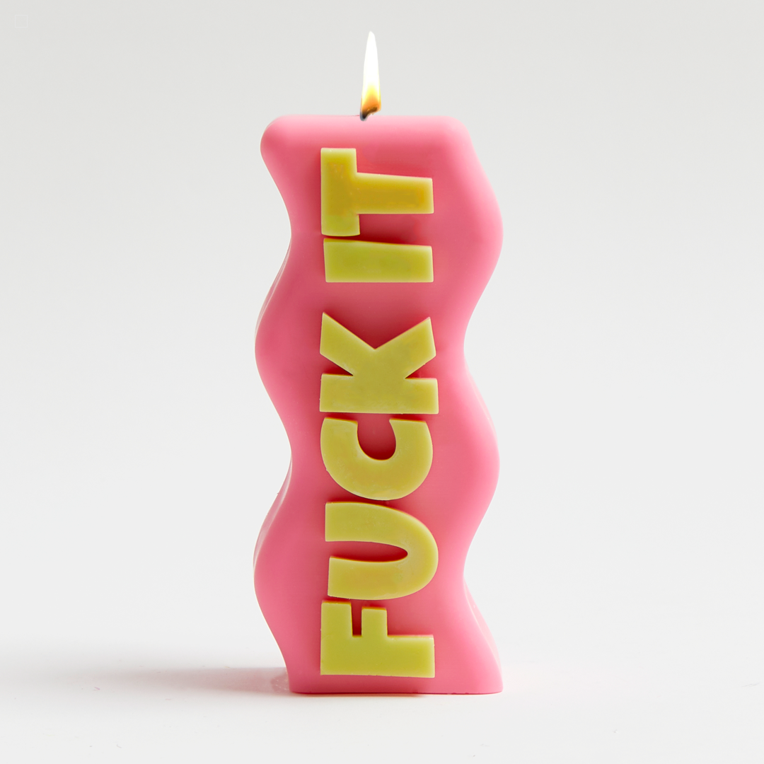 FUCK IT CANDLE - PINK & GREEN