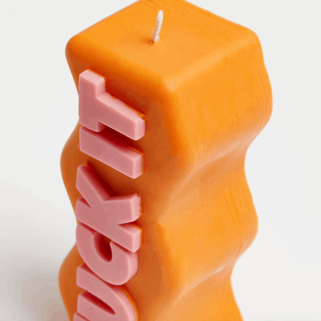 "FUCK IT" CANDLE - ORANGE & PINK