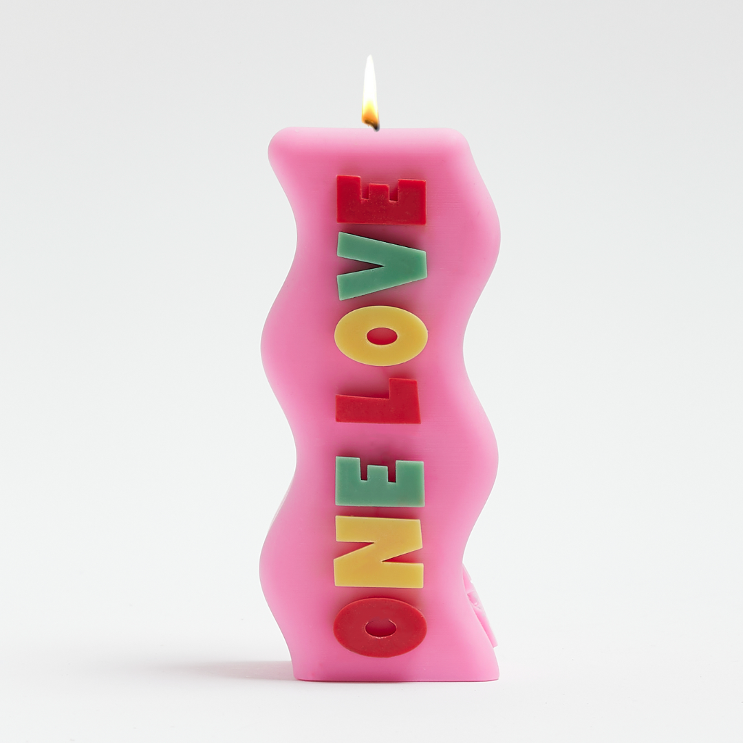 ONE LOVE CANDLE - PINK RASTA