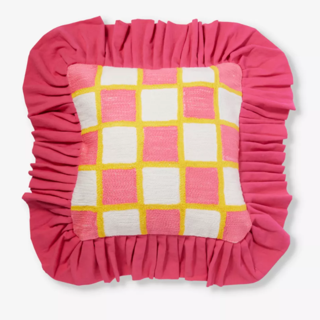*SAMPLE* EMBROIDERY CUSHION COVER - BRIGHT PINK