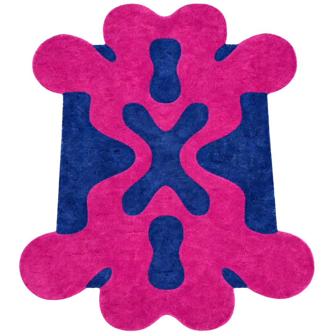 THE SPLAT RUG - BLUE & PINK