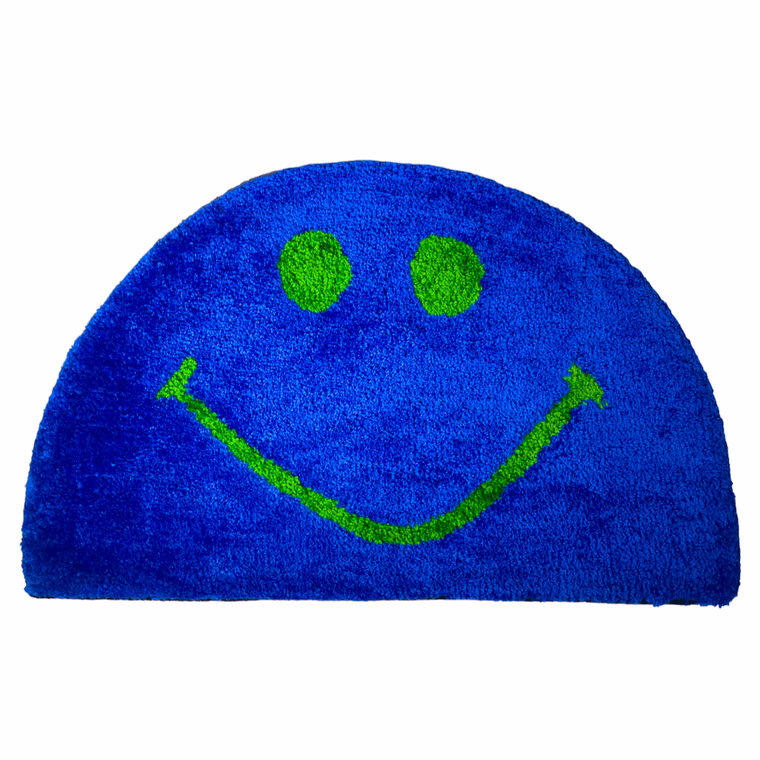 BLUE HAPPY FACE RUG