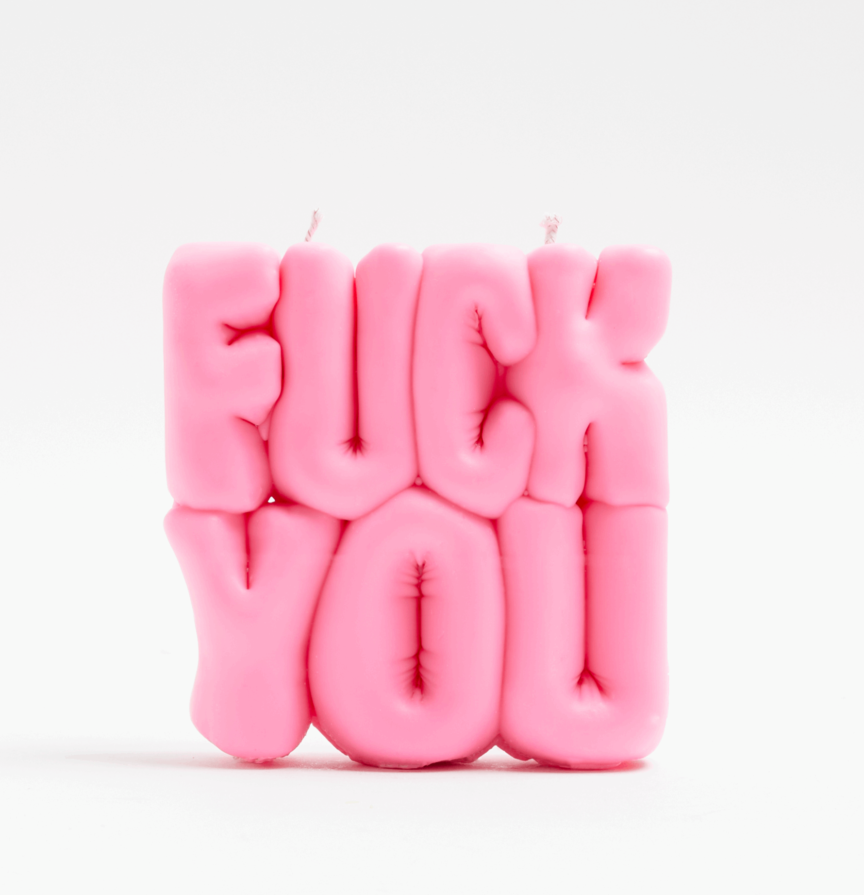 "FUCK YOU" PUFFER CANDLE - PINK