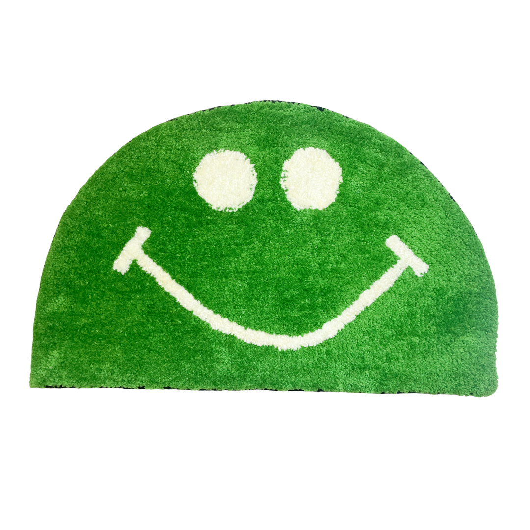HAPPY FACE RUG - GREEN