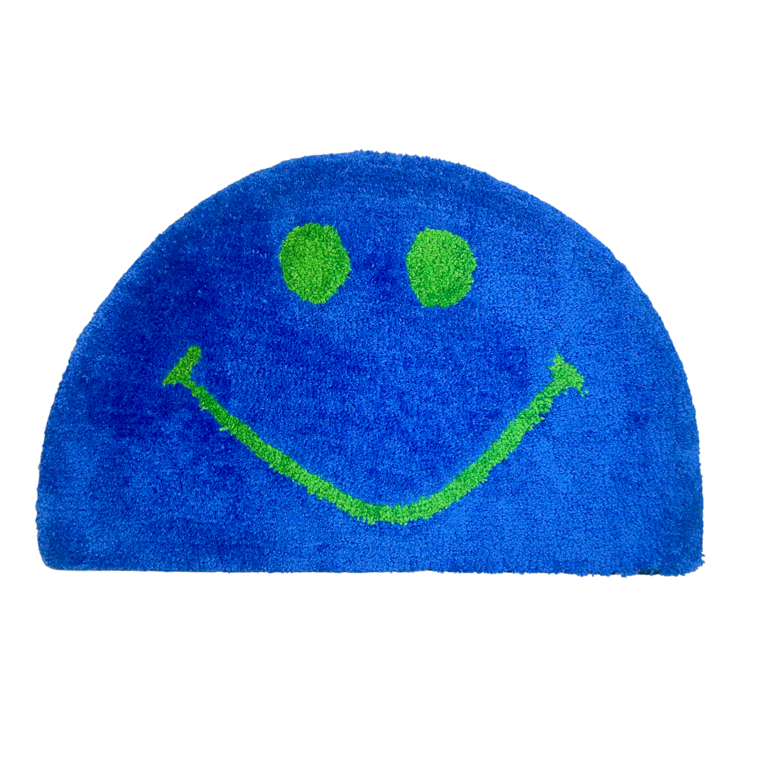 HAPPY FACE RUG - BLUE