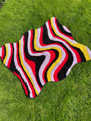 LILAC, PINK, BLACK & YELLOW WAVEY RUG