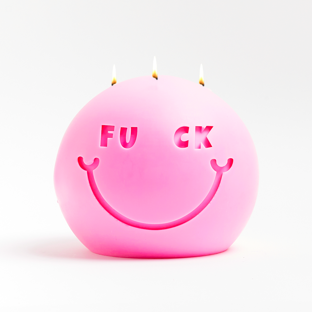 BIG FUCK HEAD CANDLE - PINK