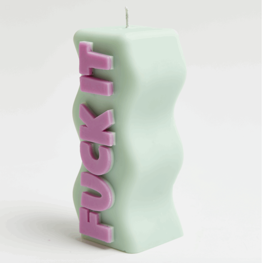 "FUCK IT" CANDLE - MINT GREEN & LILAC