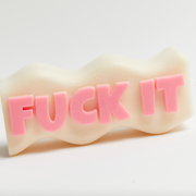 "FUCK IT" CANDLE - WHITE & PINK